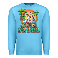 Ocean Blue Cowgirl summer Premium Sweatshirt - NancyCooperArtShop