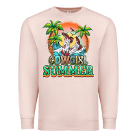 Pale Pink Cowgirl summer Premium Sweatshirt - NancyCooperArtShop