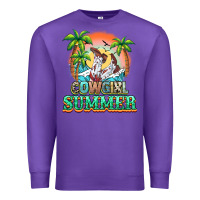 Purple Cowgirl summer Premium Sweatshirt - NancyCooperArtShop