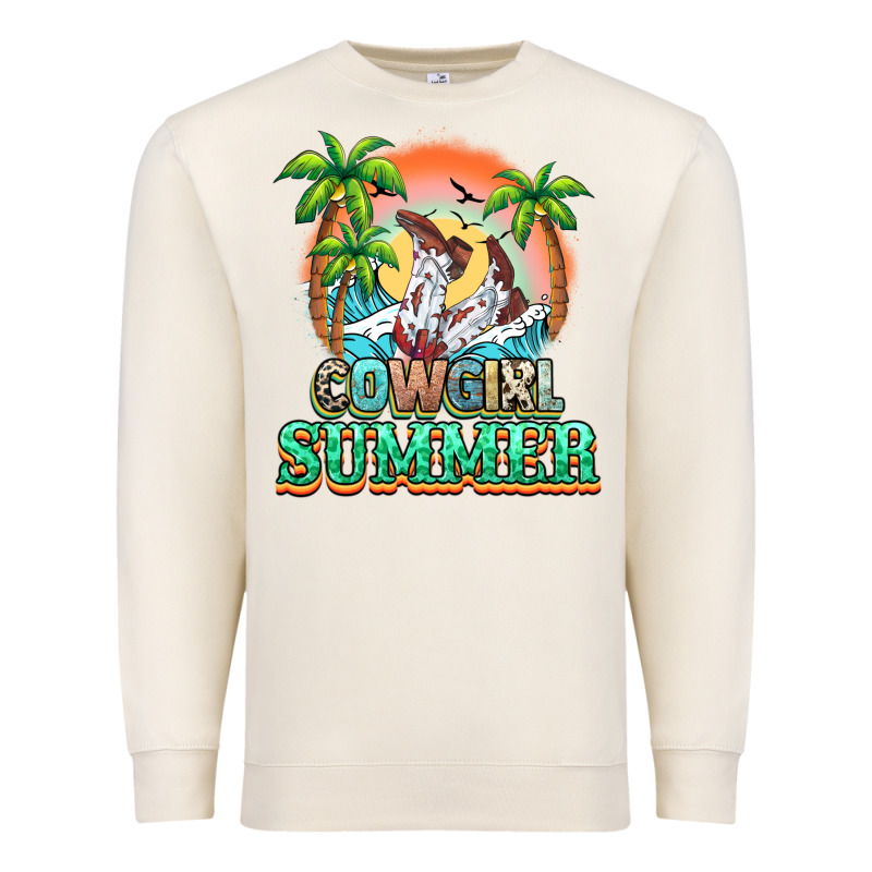 Cowgirl Summer Premium Sweatshirt by NancyCooperArtShop | Teevron