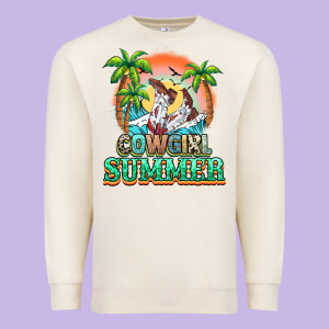 Cowgirl Summer Premium Sweatshirt Designed By Nancycooperartshop