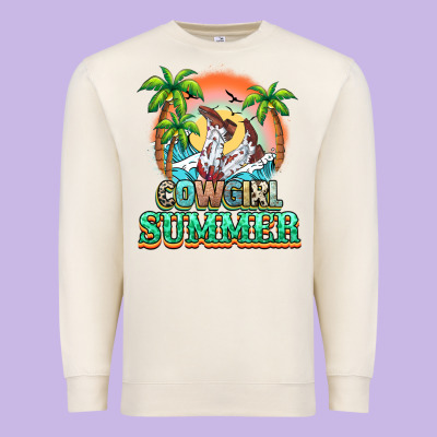 Cowgirl Summer Premium Sweatshirt Designed By Nancycooperartshop