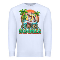 White Cowgirl summer Premium Sweatshirt - NancyCooperArtShop