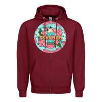 Burgundy teacher floral pencil round earring Zipper Hoodie - BundleAndBundleShop