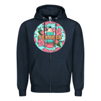 Navy teacher floral pencil round earring Zipper Hoodie - BundleAndBundleShop