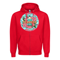 Red teacher floral pencil round earring Zipper Hoodie - BundleAndBundleShop