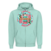 Seafoam teacher floral pencil round earring Zipper Hoodie - BundleAndBundleShop