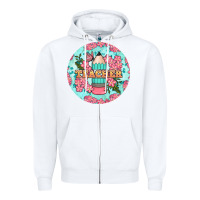 White teacher floral pencil round earring Zipper Hoodie - BundleAndBundleShop