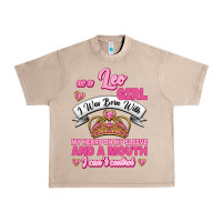 French Oak As A Leo Girl I Was Born With My Heart On My Sleeve And A Mouth Urban Heavy Tee - Jasminsmagicworld