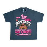 Midnight Navy As A Leo Girl I Was Born With My Heart On My Sleeve And A Mouth Urban Heavy Tee - Jasminsmagicworld