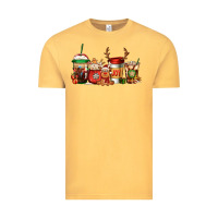 Vintage Mustard Reindeer Christmas Coffee Cups Vintage Tee - Jasminsmagicworld
