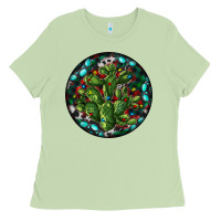 Matcha Christmas Santa Claus round Ladies Tee - RanaPortraitStore