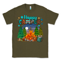 Army Green happy camper Classic Tee - MaliasSmallBusiness