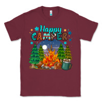 Burgundy happy camper Classic Tee - MaliasSmallBusiness