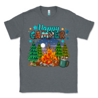 Charcoal Heather happy camper Classic Tee - MaliasSmallBusiness