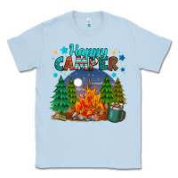 Dusty Blue happy camper Classic Tee - MaliasSmallBusiness