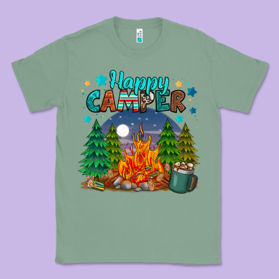 Happy Camper Classic Tee Designed By Maliassmallbusiness