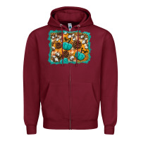 Burgundy fall pumpkin distressed background Zipper Hoodie - BundleAndBundleShop