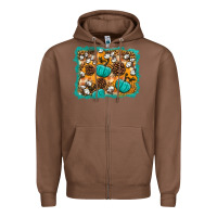 Chestnut fall pumpkin distressed background Zipper Hoodie - BundleAndBundleShop