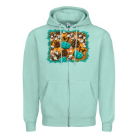 Seafoam fall pumpkin distressed background Zipper Hoodie - BundleAndBundleShop