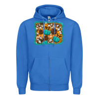True Royal fall pumpkin distressed background Zipper Hoodie - BundleAndBundleShop