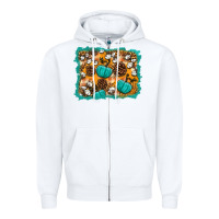 White fall pumpkin distressed background Zipper Hoodie - BundleAndBundleShop