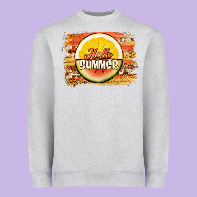 Hello Summer Watermelon Lemon Heavyweight Sweatshirt Designed By Jasminsmagicworld