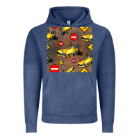 Vintage Denim asphalt paver seamless pattern Vintage Hoodie - BundleAndBundleShop