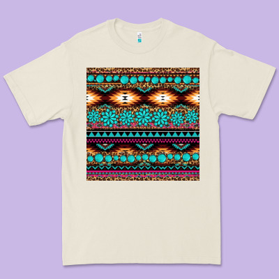 Aztec Turquoise Gemstone Seamless Pattern Premium Tee Designed By Hra Design Shop