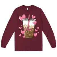 Burgundy valentine coffee lover Long Sleeve Tee - MaliasSmallBusiness