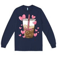 Navy valentine coffee lover Long Sleeve Tee - MaliasSmallBusiness