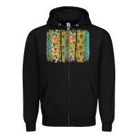Black fall sunflower brushstroke Zipper Hoodie - BundleAndBundleShop