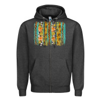 Charcoal Heather fall sunflower brushstroke Zipper Hoodie - BundleAndBundleShop