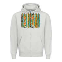 Dove Grey fall sunflower brushstroke Zipper Hoodie - BundleAndBundleShop