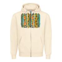 Sandshell fall sunflower brushstroke Zipper Hoodie - BundleAndBundleShop
