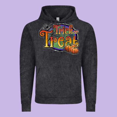 Trick Or Treat Black Vintage Hoodie Designed By Jahusdesignshop