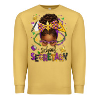 Antique Gold mardi gras school secretary afro messy bun Premium Sweatshirt - texasbilliewilder