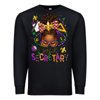 Black mardi gras school secretary afro messy bun Premium Sweatshirt - texasbilliewilder