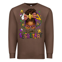 Chestnut mardi gras school secretary afro messy bun Premium Sweatshirt - texasbilliewilder