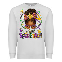 Dove Grey mardi gras school secretary afro messy bun Premium Sweatshirt - texasbilliewilder