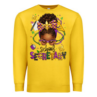 Lemon mardi gras school secretary afro messy bun Premium Sweatshirt - texasbilliewilder