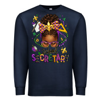 Navy mardi gras school secretary afro messy bun Premium Sweatshirt - texasbilliewilder