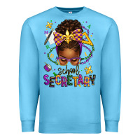 Ocean Blue mardi gras school secretary afro messy bun Premium Sweatshirt - texasbilliewilder