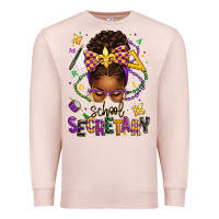 Pale Pink mardi gras school secretary afro messy bun Premium Sweatshirt - texasbilliewilder