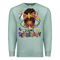 Seafoam mardi gras school secretary afro messy bun Premium Sweatshirt - texasbilliewilder
