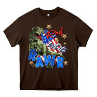 Chocolate Brown red white rawr Heavy Core Tee - Zillion Design Studio