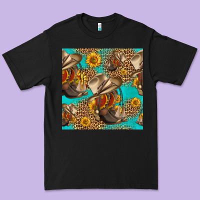 Western Boots And Hat Seamless Pattern Premium Tee Designed By Hra Design Shop