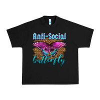 Black Western Anti-Social Butterfly Urban Heavy Tee - LillyAllenDesigns