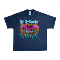 Navy Western Anti-Social Butterfly Urban Heavy Tee - LillyAllenDesigns