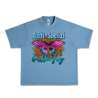 Pebble Blue Western Anti-Social Butterfly Urban Heavy Tee - LillyAllenDesigns